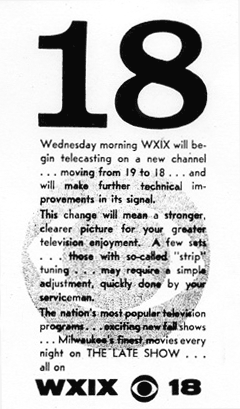 WXIX Ch.19 to 18 ad