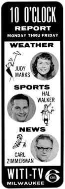 WITI Ch. 6 CBS 1959 Marks ad